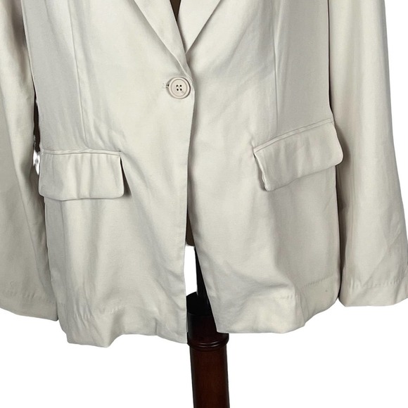 PHILOSOPHY ONE BUTTON CAREER BLAZER JACKET IN CREAM‎ NWT WOMEN'S SIZE LARGE - Picture 3 of 14